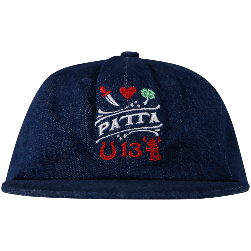 Patta Blue Lucky Charm Denim Sports Cap Baseball Cap Snapback / Size One Si...