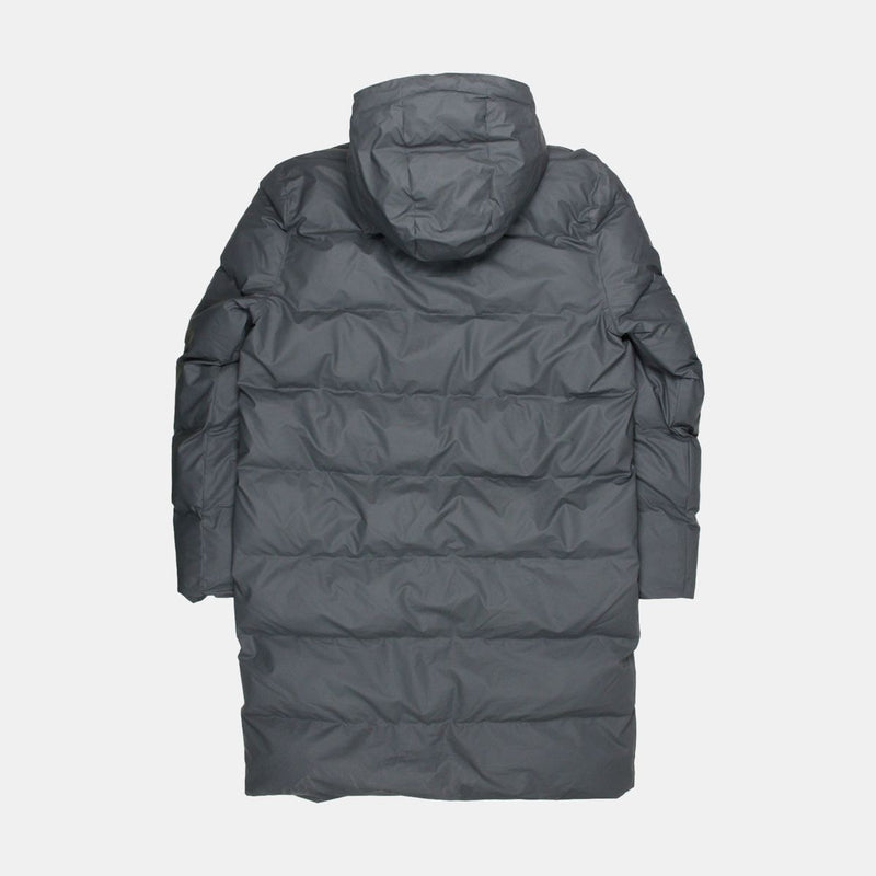 Rains Alta Long Puffer Jacket / Size M / Mid-Length / Mens / Grey / Polyurethane