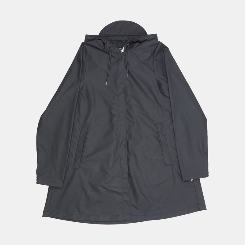 Rains A-Line W Jacket / Size XS / Mid-Length / Mens / Black / Polyurethane