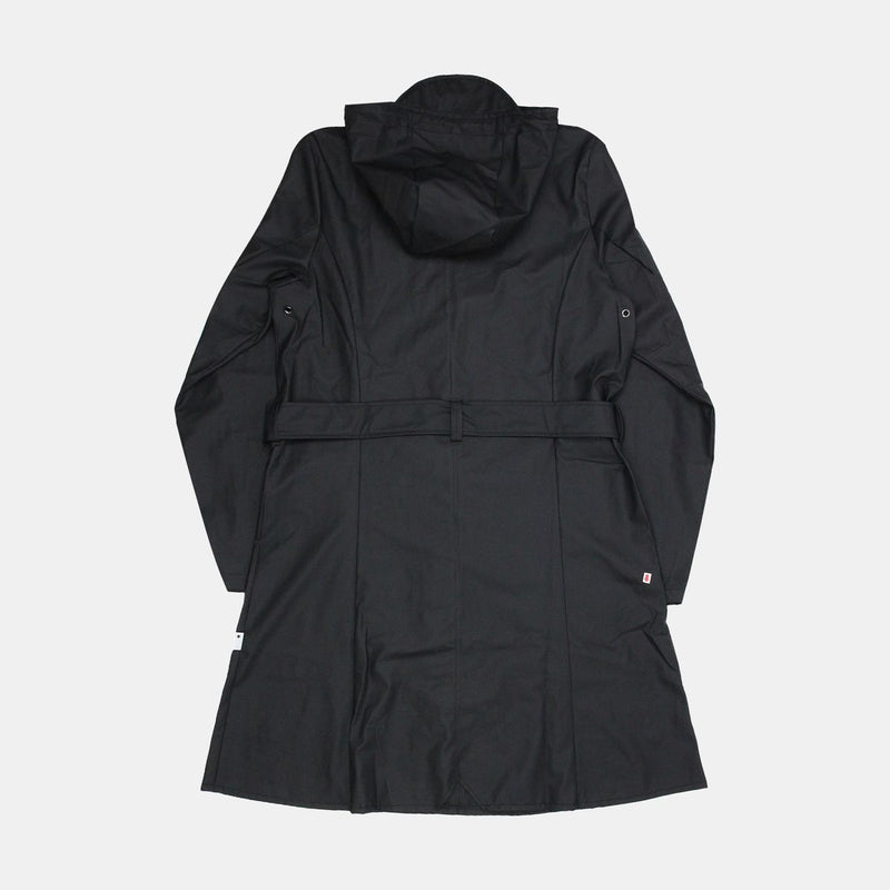 Rains Curve W Jacket / Size XS / Mid-Length / Womens / Black / Polyurethane