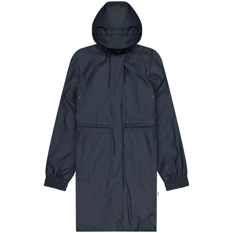 Rains Navy String Parka Waterproof Coat Size XS Extra Small / Size XS / Men...