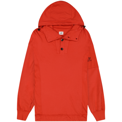 C.P. Company Red Button-Up Hooded Sweatshirt Size M Meduim / Size M / Mens / Red