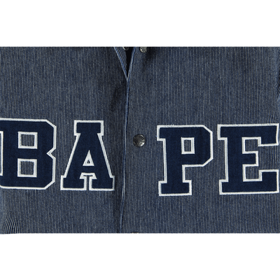 BAPE Navy Hickory Coach Jacket Size XL Extra Large / Size XL / Mens / Blue ...