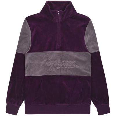 Supreme Purple Velour Half Zip Pullover Size Medium  / Size M / Mens / Purp...