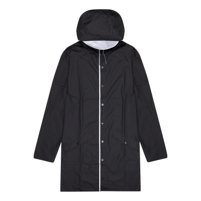 Rains Black Long Jacket Reflective Waterproof Coat Size M/L / Size L / Mens...
