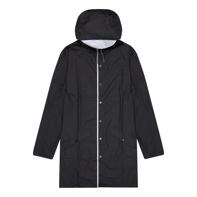 Rains Black Long Jacket Reflective Waterproof Coat Size L Large / Size L / ...