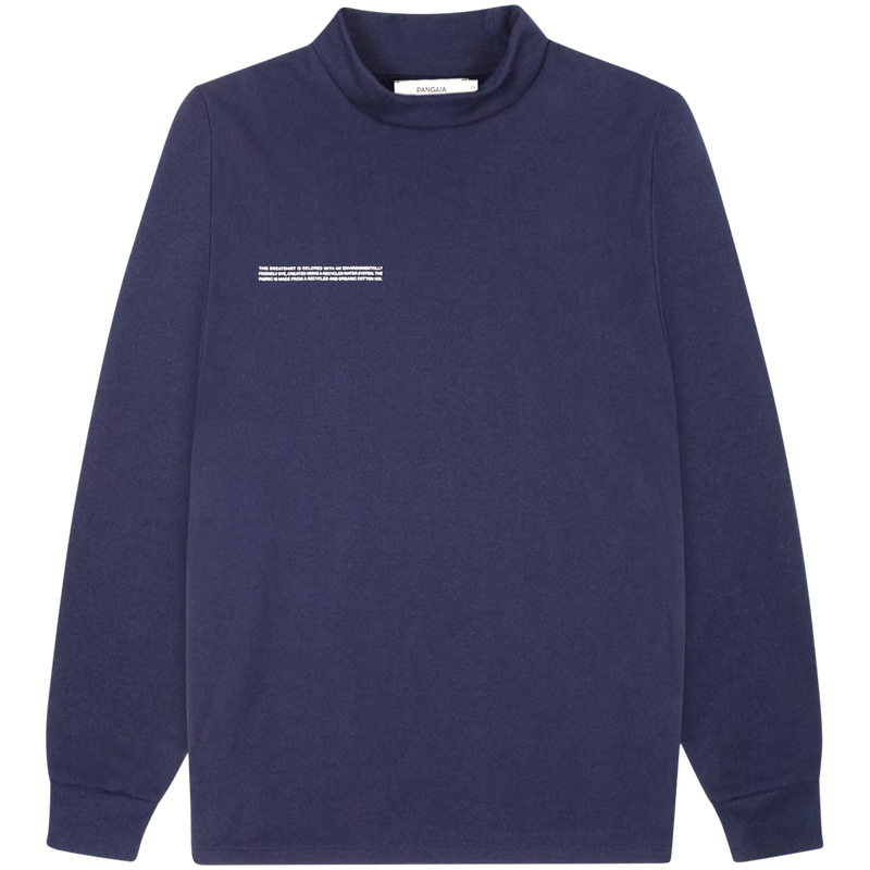 PANGAIA Navy Recycled Cotton High Neck Sweatshirt Size Small / Size S / Men...