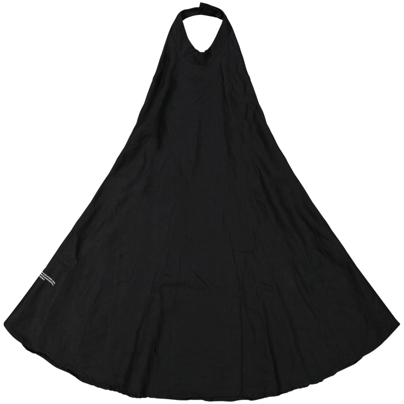 PANGAIA Black Aloe Linen Halterneck Dress Size Extra Small / Size XS / Knee...