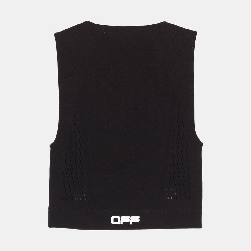 Off White Active Seamless Crop Top  / Size S / Womens / Black / Polyamide