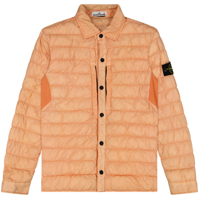 Stone Island Orange Garment-Dyed Down Overshirt Size S Small / Size S / Wom...