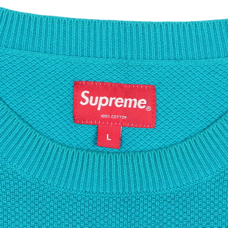 Supreme Blue Logo Stripe Pique Sweater Size Large / Size L / Mens / Blue / ...