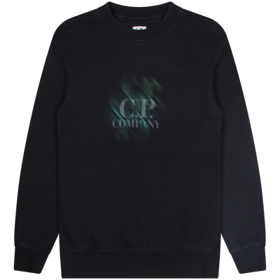 C.P. Company Black Double Reverse Blurred Logo Sweater Size Medium / Size M...