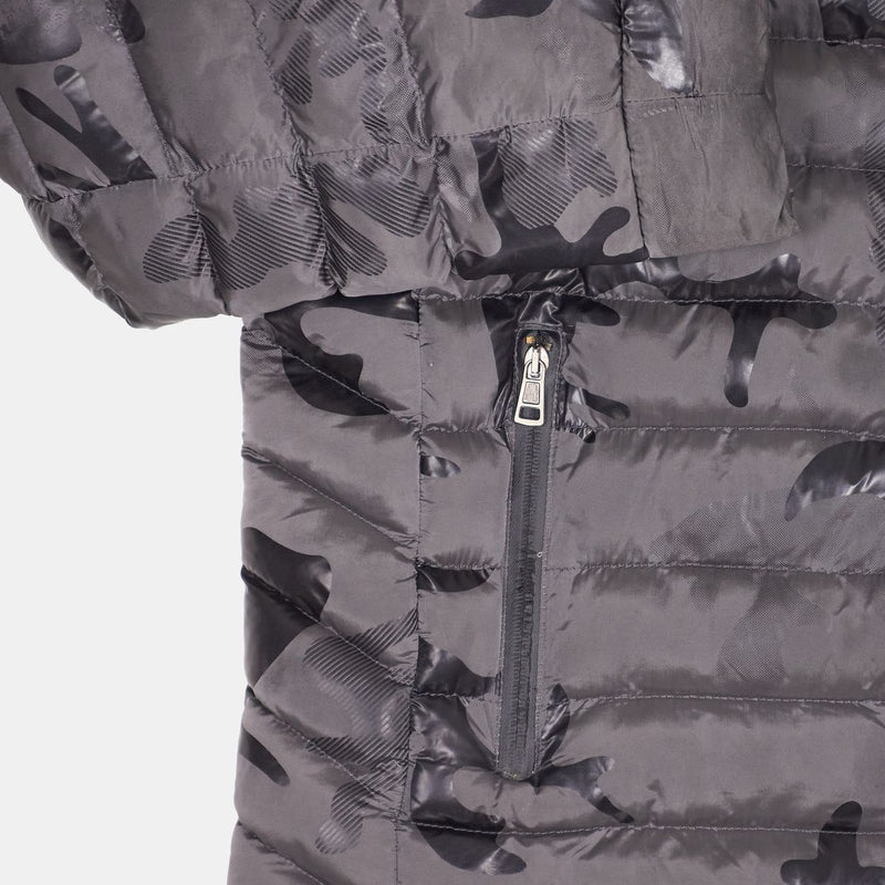 Moncler Puffer Jacket / Size L / Mid-Length / Mens / Grey / Polyester