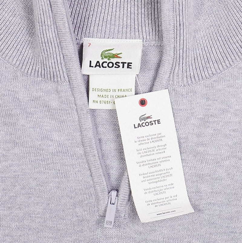 Lacoste Quarter Zip  Jumper / Size XL / Mens / Grey / Cotton