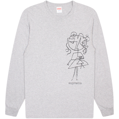 Supreme Grey Lady Outline L/S Tee Size Large / Size L / Mens / Grey / RRP £75.00