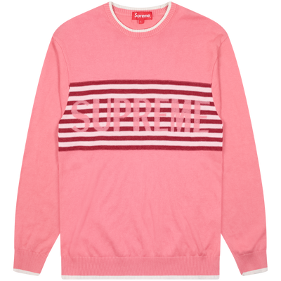 Supreme Pink Chest Stripe Sweater Size Large / Size L / Mens / Pink / Cotto...