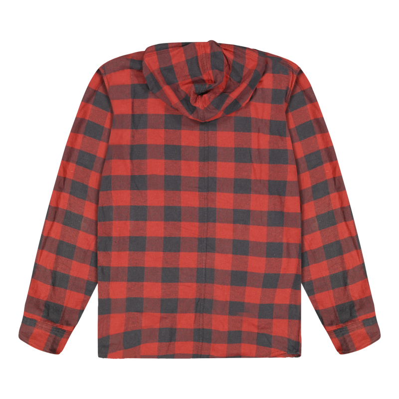 Supreme Red Hooded Buffalo Plaid Flannel Shirt Size Large / Size L / Mens /...