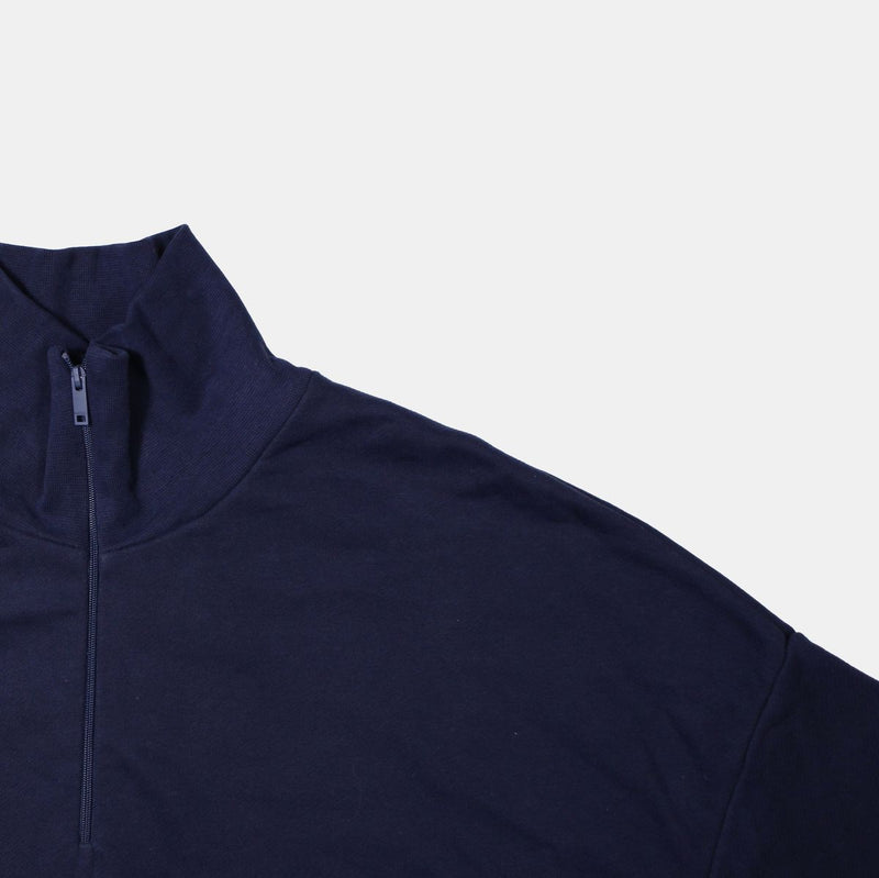 Pangaia Quarter-zip Sweatshirt / Size L / Mens / Blue / Cotton