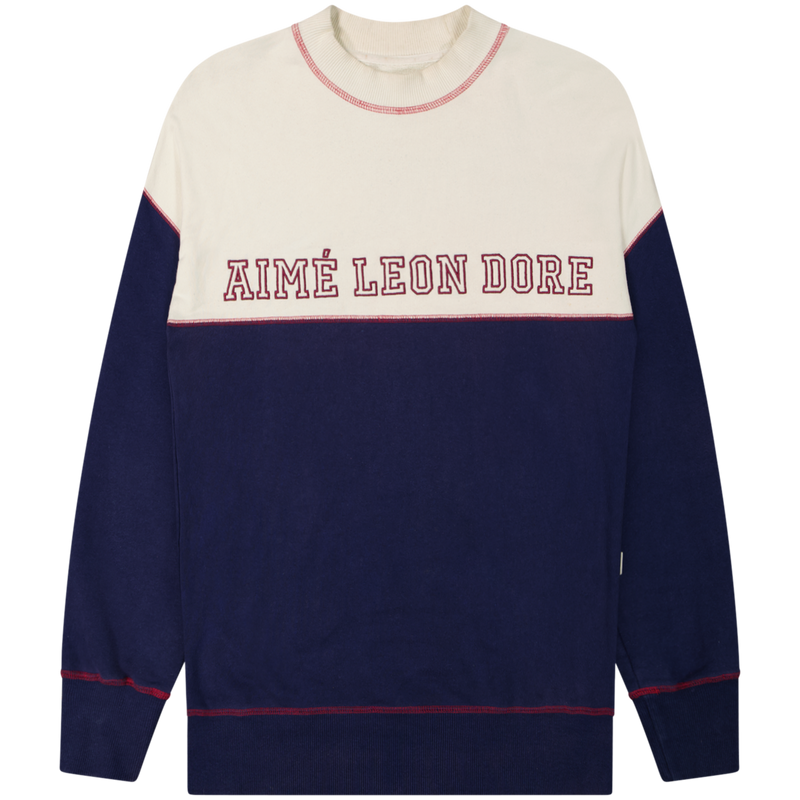 Aimé Leon Dore Navy Cross Stitch Crew Sweatshirt Size Large / Size L / Mens...