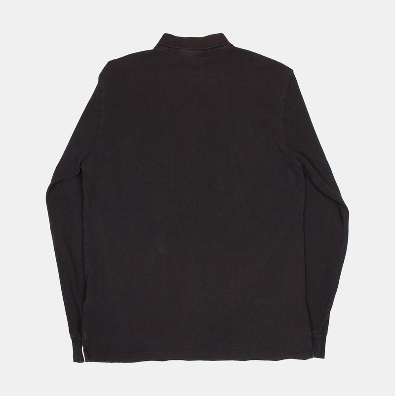 Stone Island Long-Sleeved Polo / Size XL / Mens / Black / Cotton