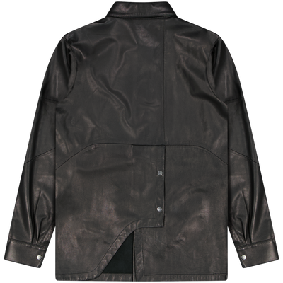HELIOT EMIL Black Leather Shirt Jacket Size Medium  / Size M / Mens / Black...