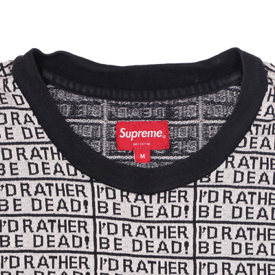 Supreme White Rather Be Dead Jacquard Tee Size Medium  / Size M / Mens / Wh...