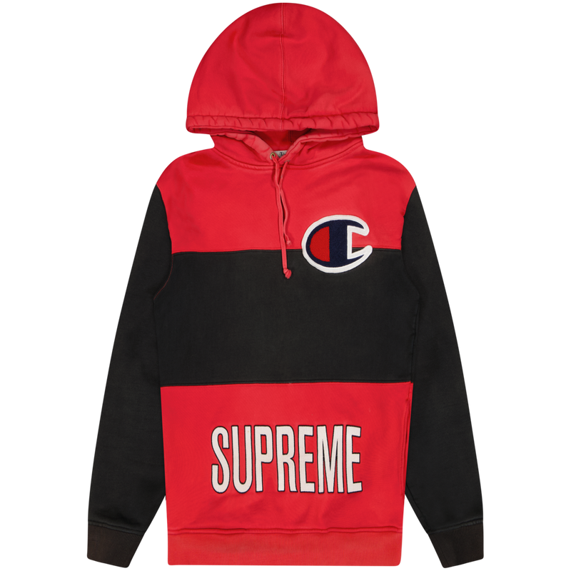 Supreme x Champion Colour Block Red and Black Hoodie Size M / Size M / Mens...