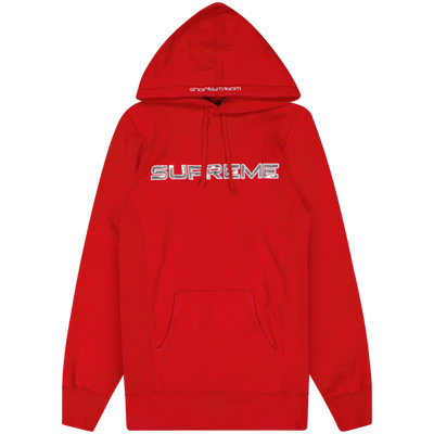 Supreme Red Sequin Logo Hoodie Size Large / Size L / Mens / Red / Cotton / ...