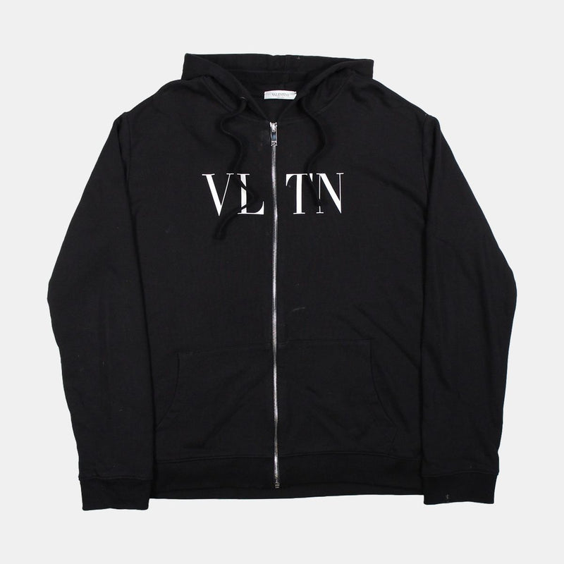 Valentino Full Zip Hoodie / Size XL / Mens / Black / Cotton