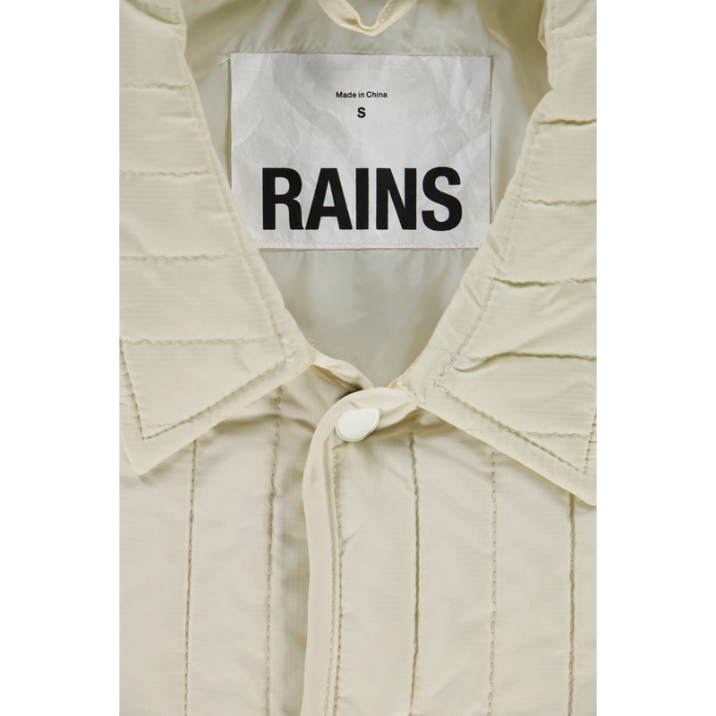 Rains Cream Liner Shirt Jacket Size S Small / Size S / Mens / Ivory / Polye...