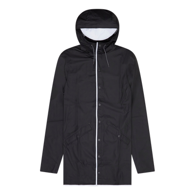 Rains Black Long Jacket Reflective Waterproof Coat Size M Meduim / Size M /...