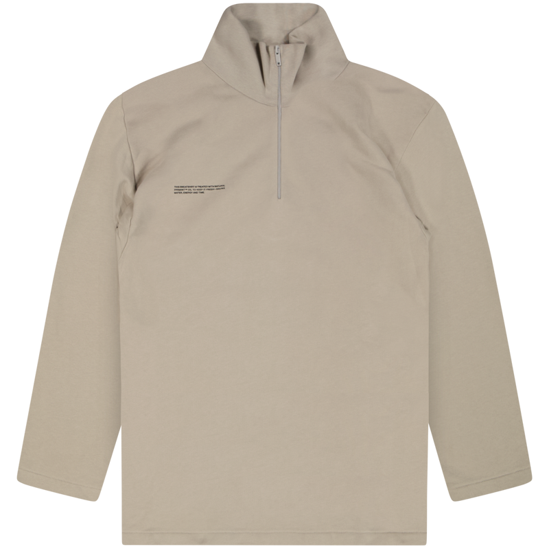 PANGAIA Cream Organic Cotton Half-Zip Sweatshirt Size XL Extra Large