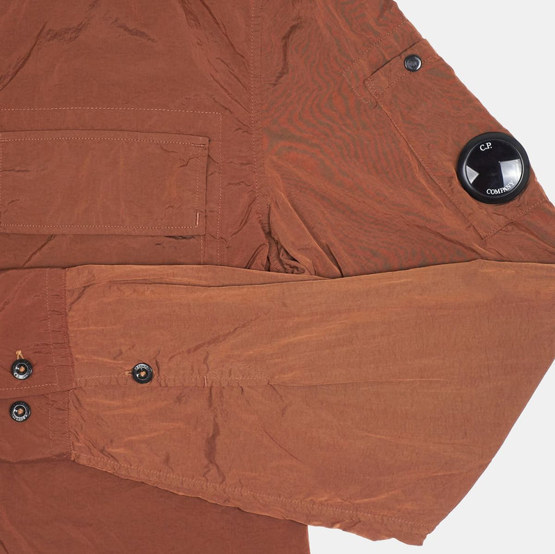 Zipped Overshirt / Size L / Short / Mens / Brown / Polyamide