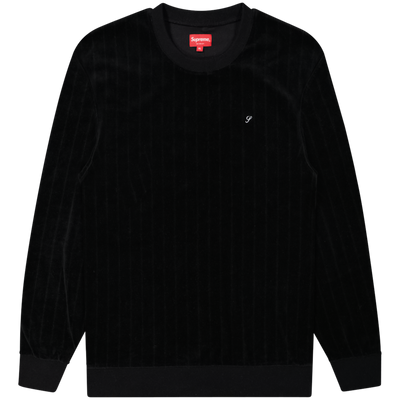 Supreme Black Ribbed Velour Sweatshirt Size XL / Size XL / Mens / Black / V...