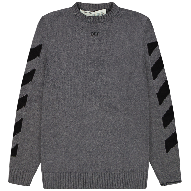 Off White Grey Diag Knit Sweater Size Extra Small / Size XS / Mens / Grey /...