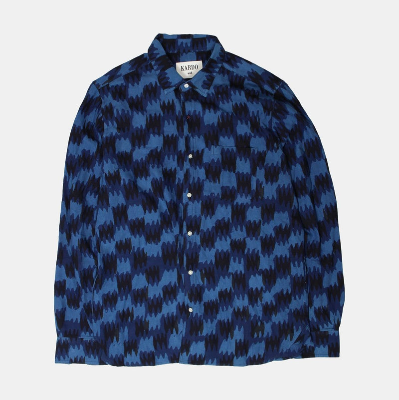 Kardo Button-Up / Size L / Mens / Blue / Cotton