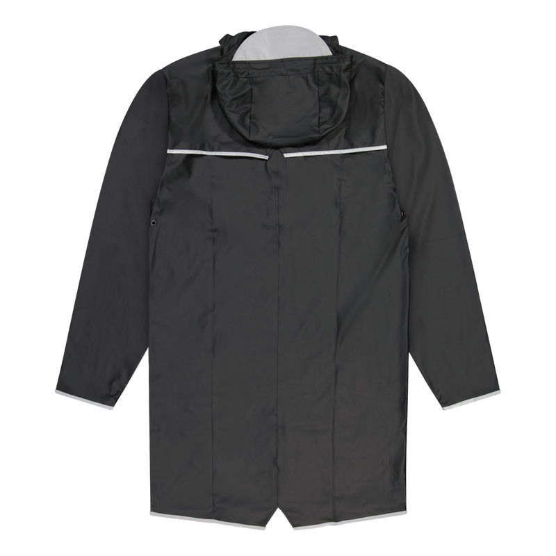 Rains Black Long Jacket Reflective Waterproof Coat Size L/XL / Size XL / Me...